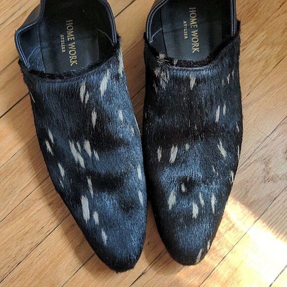 Home Work Atelier Handmade Ankle Boots Leather Pony Calf Hair Booties Western 5 - Picture 4 of 12